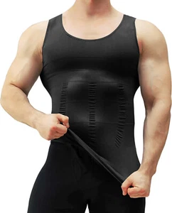 Man Slimming Body Shaper Tank Top Abdomen Gynomastica Compression Vest Shirt US - Picture 1 of 32