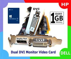 Dual DVI✔️Display Port Video Card✔️PCI-E 2.0 x16✔️DELL HP Lenovo LOW PROFILE - Picture 1 of 13