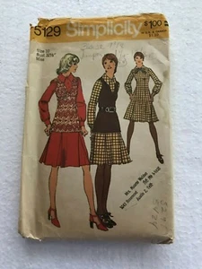 Vintage 1972 Simplicity Pattern 5129 Dress & Top Miss Size 10 Bust 32 1/2 USA - Picture 1 of 2
