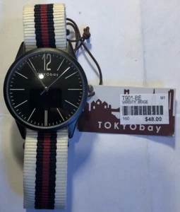Vintage TOKYObay Watch Black Tone & Varsity Beige Band Design - Picture 1 of 20