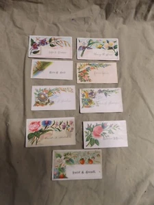 9 Vintage Antique Edwardian to 1920s Color Printed Calling Cards some provenance - Picture 1 of 4