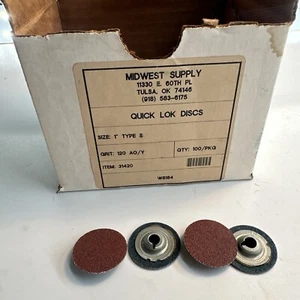 Midwest Supply 3M 1,0 pulgadas 120 granos, discos Quick Lok, cantidad 100 tipo S - Imagen 1 de 2