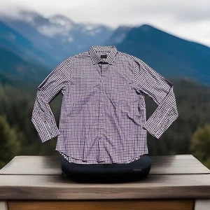Men's Bobby Jones 1930 White Purple Cotton Long Sleeve Button Dress Shirt XXL - Picture 1 of 5