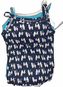 Girl’s (6/7) Small 3 Pack Camisoles-100% Cotton Multicolor/Llamas. New. - Picture 1 of 5