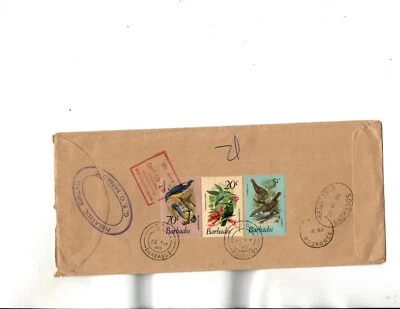 Barbados 1980 Registered to Canada Sc#497,501,507,516-Birds — 第 1/2 张图片