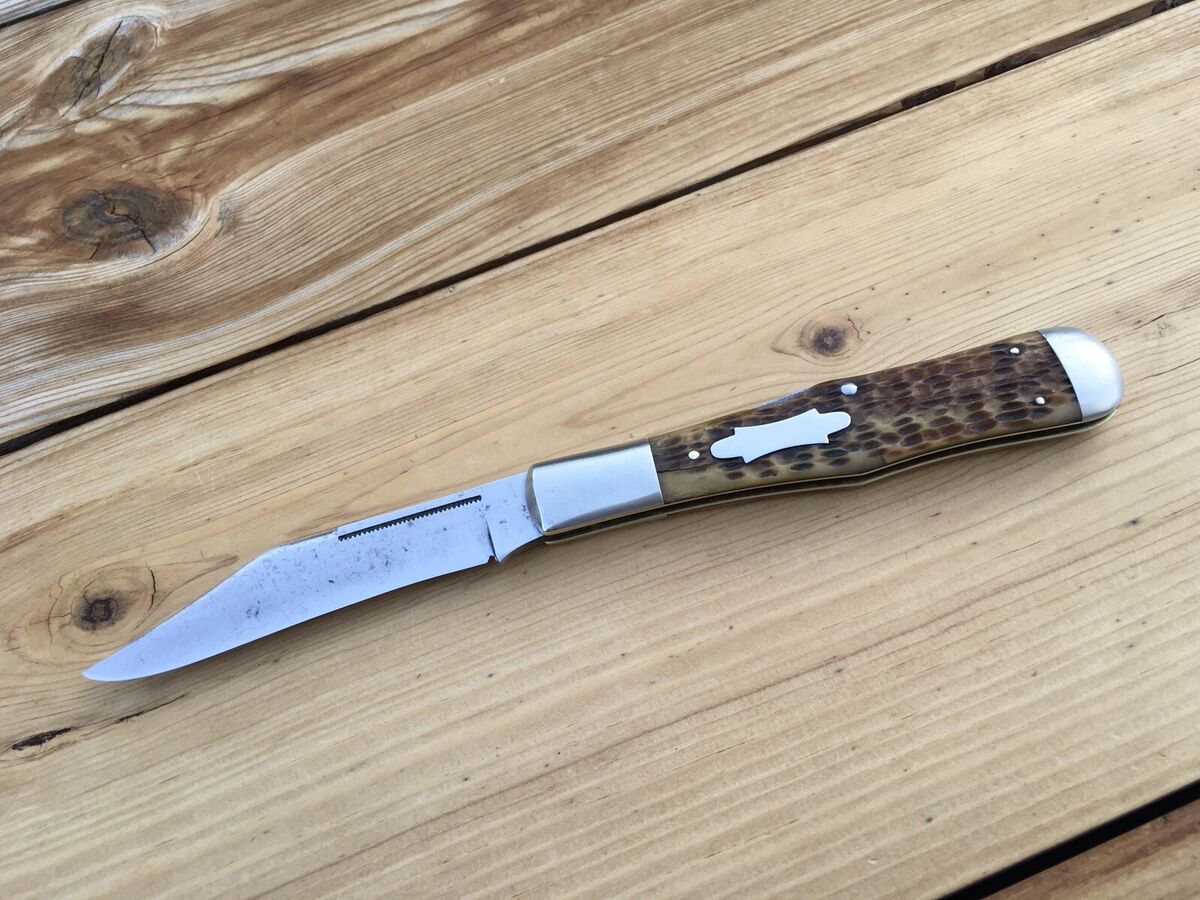 Robeson Bone Handle Pocketknife Collectible Vintage Factory Robeson Bone Handle Pocketknife Collectible Vintage Factory