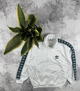 Vintage Adidas Original Y2K Retro White Hype Logo Track Activewear Light Jacket - Picture 1 of 14