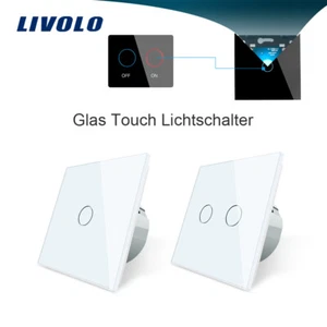 Livolo Glas Touch Weiss Lichtschalter Touchscreen Schalter mit LED Anzeige - Bild 1 von 13