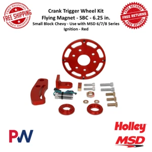 MSD 6.25" Crank Trigger Wheel Kit Flying Magnet Red For Small Block Chevy / GMC - Picture 1 of 12
