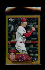 2023 Topps Chrome Shohei Ohtani #17 Gold Refractor 2/50 MVP Buyback Sharp!