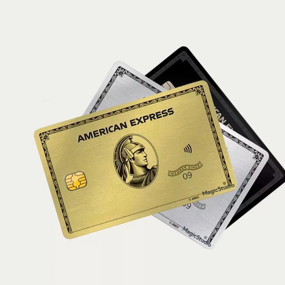 AMEX Recubrimiento de Tarjeta de Crédito, Recubrimiento de Tarjeta de Débito Pegatina Adhesivo AE Vinilo Negro Dorado Foto 1 de 4