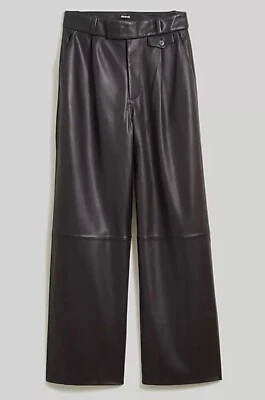 Pantalón Madewell Rosedale de cuero de talle alto en negro talla 00/nuevo con etiquetas Foto 1 de 4