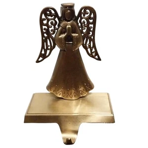 Vtg Brass Metal Praying Angel Christmas Stocking Holder Mantle Hanger Hook 5.5"T - Picture 1 of 7