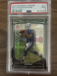 2009 Bowman Chrome Xfractor Refractor Matthew Stafford 113/250 PSA Mint 9 - Picture 1 of 2