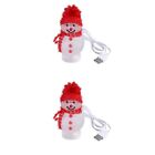  2 Pieces Night Light Snowman Ornament Craft USB Baby Child LED