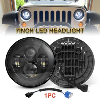 Farol de LED PONTO 7" feixe selado Hi/Lo para Jeep JK LJ TJ CJ Suzuki Samurai SJ410 - Imagem 1 de 4