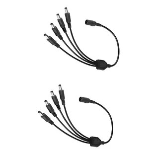 ZOSI 2 PCS DC 1 to 4 Way Power Splitter Adapter Cable for Security Camera System - Picture 1 of 6