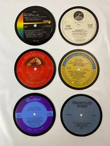 LOTE de 6 posavasos vintage OG VINTAGE etiquetas discográficas de vinilo recicladas hechas a mano (J) - Imagen 1 de 8
