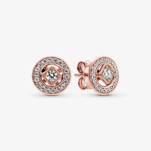 New 100%Genuine Pandora Rose Gold Vintage Elegance Circle Stud Earrings 280721CZ - Picture 1 of 5