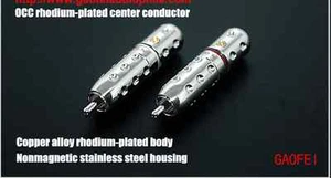 4x RHO30R OCC Kupfer rhodiniert nicht gelötet RCA Phono Stecker - Bild 1 von 1