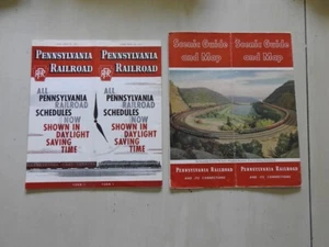 2 Pennsylvania Railroad Prospekte Fahrplan Routen Landschaftsführer Karte Züge 1957 - Bild 1 von 12