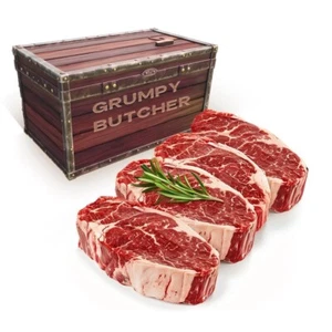 4 Pack (16 oz each Prime Steakhouse Beef Large Ribeye Steak Meat Box Not Include - Picture 1 of 10