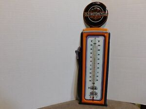 Harley Davidson Old Motorcycles Vintage Style Gas Pump Thermometer