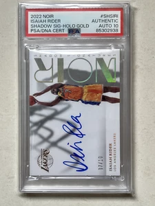 2022-23 Noir Isaiah Rider Shadow Signatures 07/10 Jersey Number 1/1 PSA AUTO 10 - Picture 1 of 2