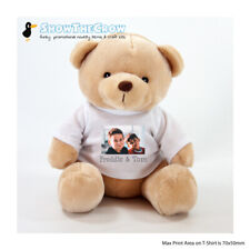 25cm Personalised Theo Bear with Photo & Text, Gift, Keepsake, Memory Bear, B...