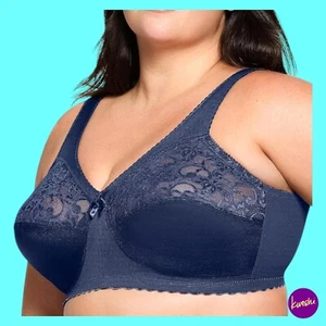 GLAMORISE MagicLift Wire-Free Support Bra #1000, Blue, UK 36DD (EU 80E) - Picture 1 of 8