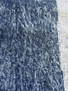 Vintage Acid Washed Denim Design Fabric 3+ Yards  Cotton Polyester Blend - Picture 1 of 5