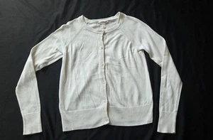 Cat & Jack Girls White Cardigan Button Down Sweater Size 10/12 Large - Picture 1 of 7