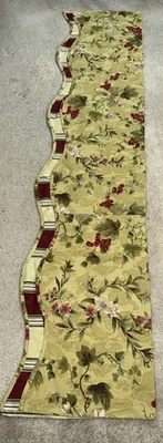 Juego de 2 cenefas de ventana florales de vid Waverly vintage oro verde borgoña usadas en excelente estado Foto 1 de 4