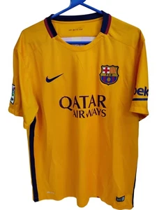 Nike Barcelona Messi Shirt Size XL Dri-Fit 2015 Yellow - #3 - Picture 1 of 8