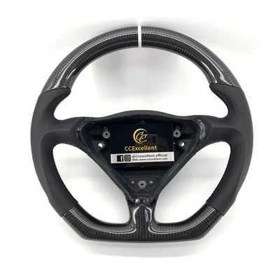 Volante de fibra de carbono a rayas blancas para Porsche Boxster 986 996 993 Carrera Foto 1 de 4