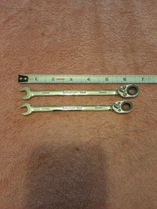 Snap On Tools 8 And 9 Mm Combination Reversible Ratchet Wrenches - Picture 1 of 14