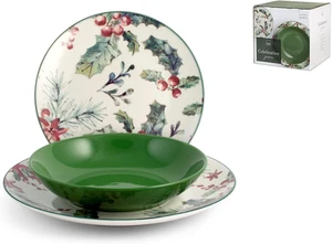 Servizio Tavola 18 Pezzi in Porcellana – Collezione Celebration Verde – Set Piat - Foto 1 di 12