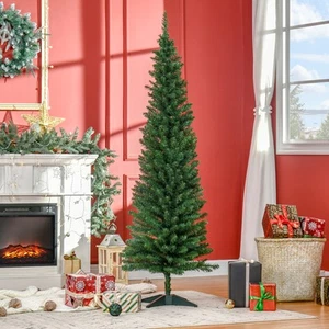 Artificial Christmas Tree 6' Indoor Realistic Holiday Decoration, Green - Picture 1 of 11