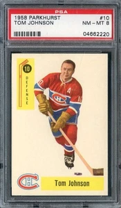 1958-59 Parkhurst #10 Tom Johnson PSA 8 Canadiens HOF *ML70-534 - Picture 1 of 2