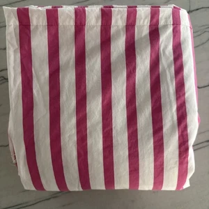 Pottery Barn Kids bretonisch gestreifter Baumwolle VOLL Queen Bettbezug rosa weiß - Bild 1 von 11