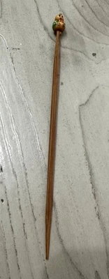 Handcrafted Wooden Hair Stick With Painted Beads Asian - Image 1 of 4