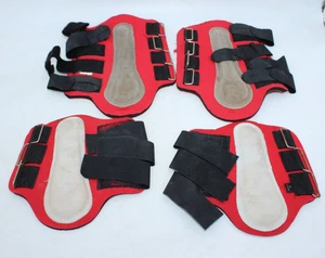 QTY:4 (2 sets) Courbette Saddlery Splint Boot Horse Size Small Support Red White - Picture 1 of 14
