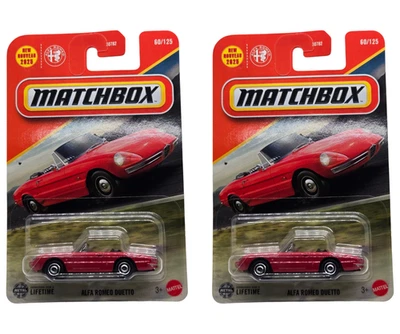 2025 Matchbox Alfa Romeo Duetto #60 Red - Set of 2 - Image 1 of 3