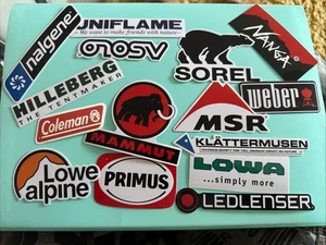 COMPANY LOGO ADVERTISING STICKERS MIXED LOT 18 Large Decals Company Signs - Picture 1 of 2