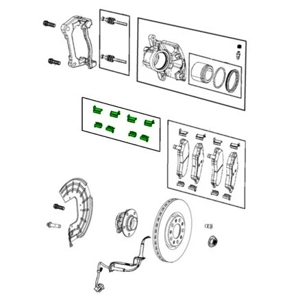 Mopar 68346904AA Disc Brake Pad Spring Kit For 2017 2022 Compass for Jeep - Image 1 of 4