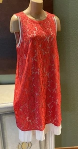 Luxus SPORTALM Kleid Spitze Pink Plissee weiß Gr. 44 traumhaft schön - Bild 1 von 12