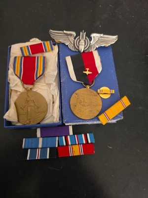 WW2 PLATA ESTERLINA ALAS DE BOMBARDERO 3 pulgadas + EN CAJA FECHA 6/14/46 + CINTAS COSA REAL Foto 1 de 4