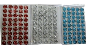 3 x (6"x4") Patriotic Self-Adhesive Flower Rhinestone Sticker Bling Craft Jewels - Picture 1 of 1