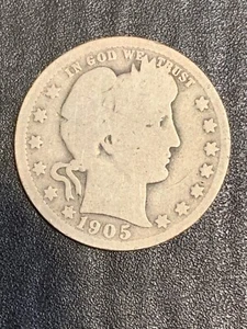 1905-O New Orleans  Mint Silver Barber Quarter  lot # 1768 - Picture 1 of 6