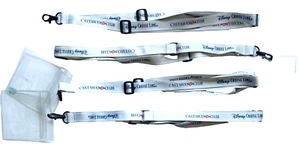 DISNEY CRUISE LINE LOT OF FOUR CASTAWAY CLUB SILVER LANYARDS 3 WITH CARD POUCH - Picture 1 of 2